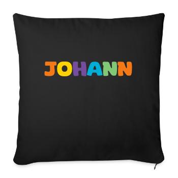 Nom - Johann - Coussin et housse de 45 x 45 cm - noir - Devant