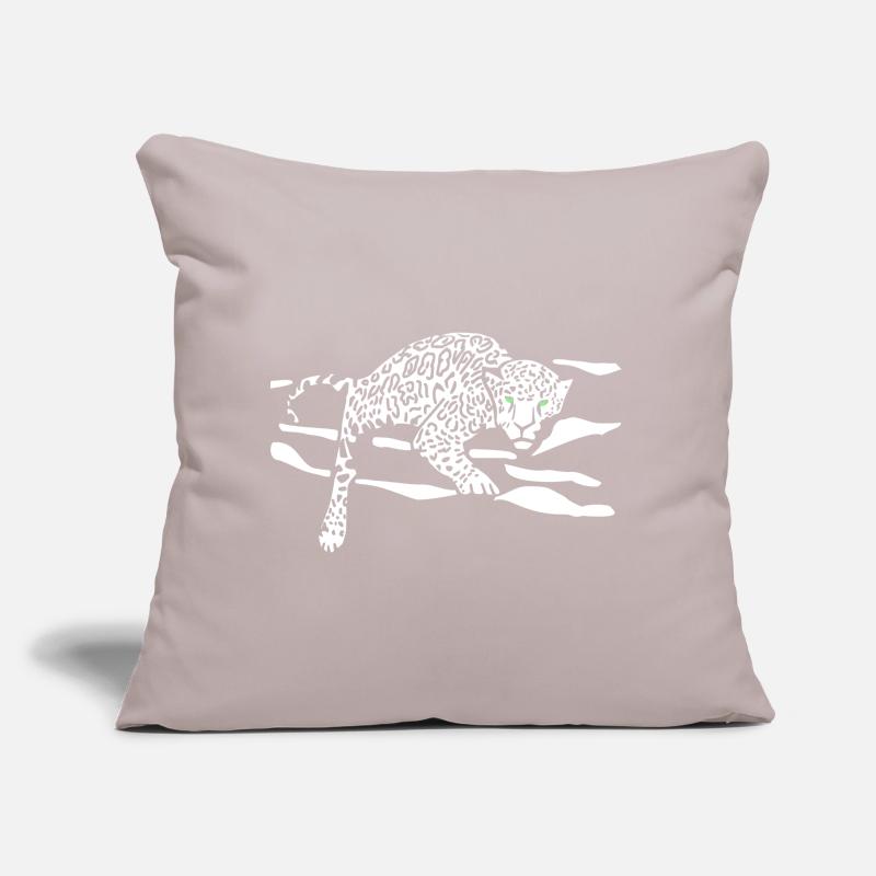 Silhouette de saut léopard Coussin et housse de 45 x 45 cm