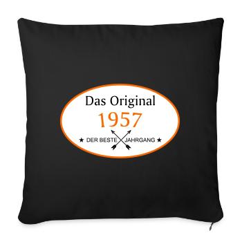 1957 - der beste Jahrgang - Sofakissen mit Füllung 45 x 45 cm - Schwarz - Vorne