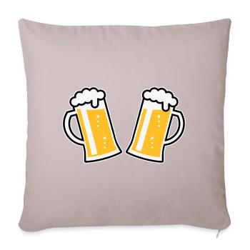 2 chopes à bière Prosten (bière / chope à bière / 3C) - Coussin et housse de 45 x 45 cm - taupe clair - Devant