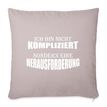 I'm not complicated - Sofa pillow with filling 45cm x 45cm - light taupe - Front