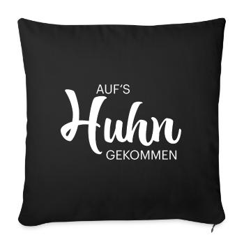 Fans de poulet - Coq - Coq - Poulet fleur - Bio - Coussin et housse de 45 x 45 cm - noir - Devant
