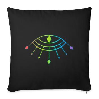 Symbole du dieu Horus - Coussin et housse de 45 x 45 cm - noir - Devant