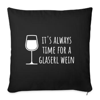 Wein Geschenk - Sofakissen mit Füllung 45 x 45 cm - Schwarz - Vorne