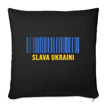 slava ukraini stand with ukraine free kiew barcode - Sofa pillow with filling 45cm x 45cm - black - Front