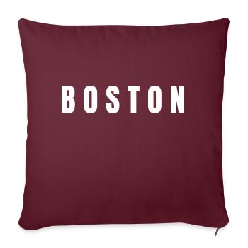 BOSTON, Boston city travel married, Boston boy name - Sofa pillow with filling 45cm x 45cm - burgundy - Front