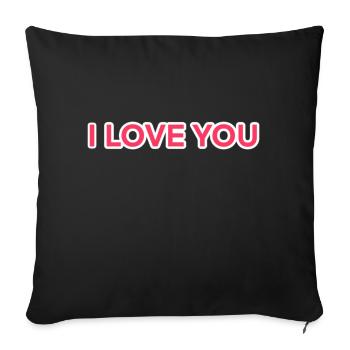 I LOVE YOU - Sofa pillow with filling 45cm x 45cm - black - Front