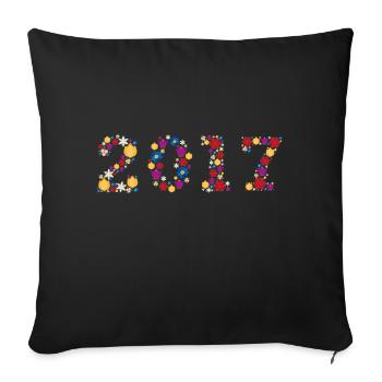 Fleurs 2017 - Coussin et housse de 45 x 45 cm - noir - Devant
