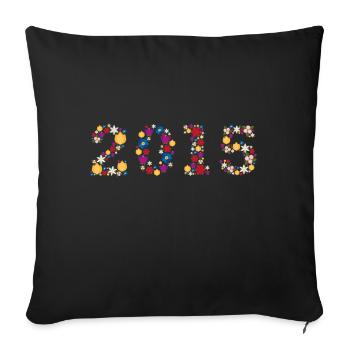 Fleurs 2015 - Coussin et housse de 45 x 45 cm - noir - Devant