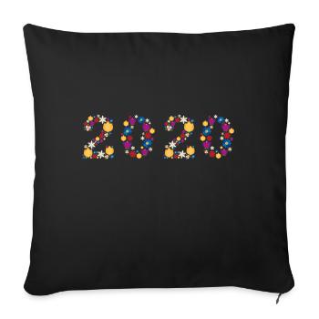 Fleurs 2020 - Coussin et housse de 45 x 45 cm - noir - Devant