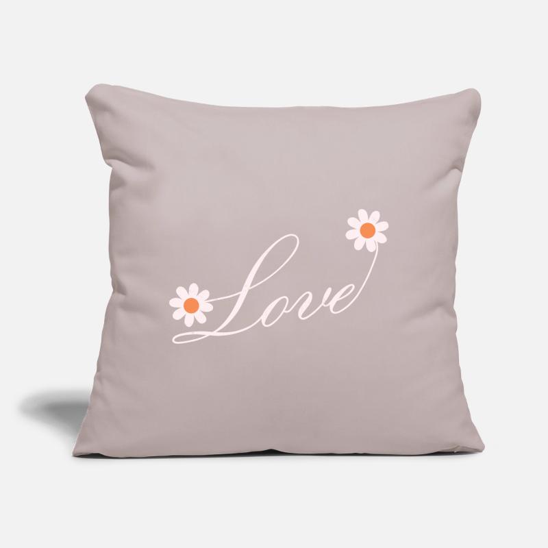 Conception de script d’amour floral Coussin et housse de 45 x 45 cm