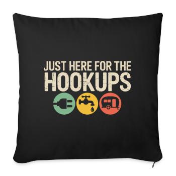 Hookups Trio: RV Camping Icons - Sofa pillow with filling 45cm x 45cm - black - Front