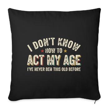 Humor Birthday Youth Eternal Retro - Sofa pillow with filling 45cm x 45cm - black - Front