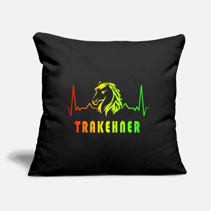 Trakehner Pferde Herzfrequenz Design Sofakissen mit Füllung 45 x 45 cm