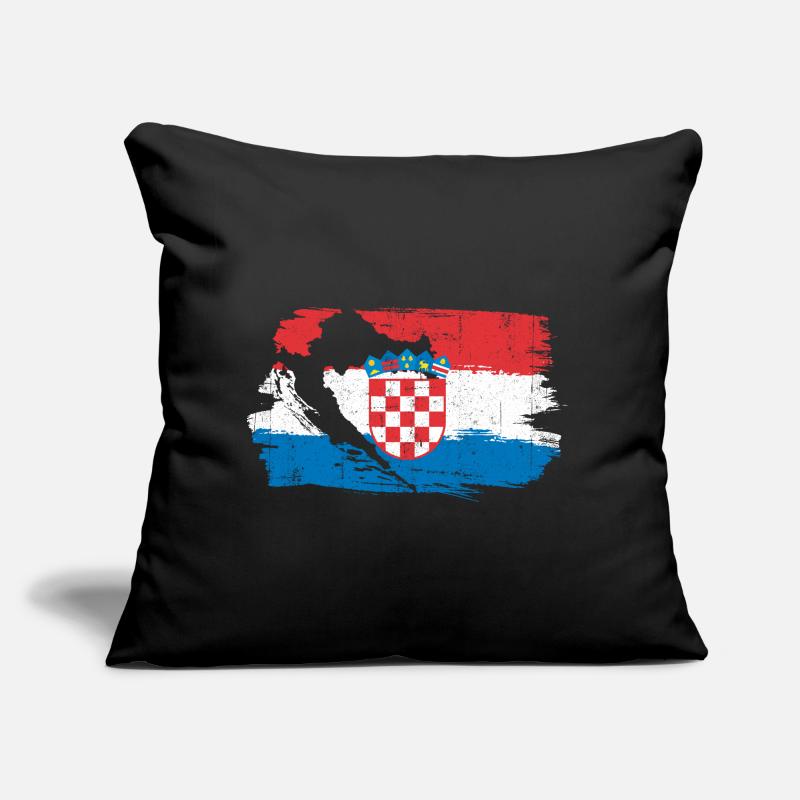 Drapeau croate à la brosse Coussin et housse de 45 x 45 cm