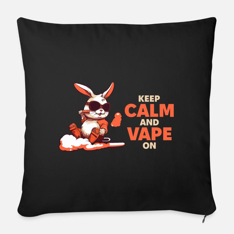 Keep Calm And Vape On - Sofakissen mit Füllung 45 x 45 cm - Schwarz