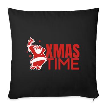 Père Noël - Noël - Coussin et housse de 45 x 45 cm - noir - Devant
