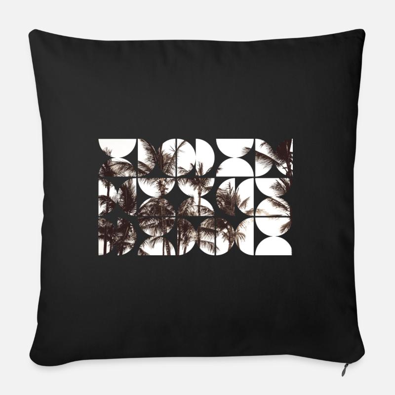 Modèles de palmiers vintage - Coussin et housse de 45 x 45 cm - noir