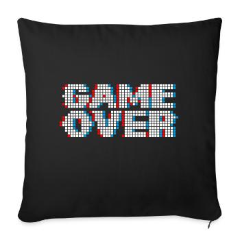 Game Over, chemise de joueur cool - Coussin et housse de 45 x 45 cm - noir - Devant