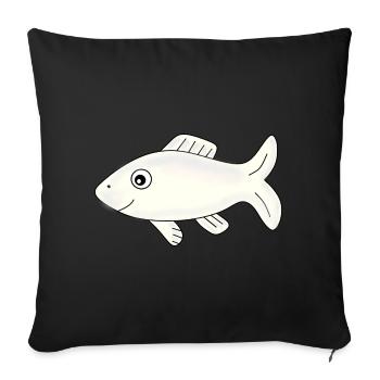 Poisson chemise poisson motif,Cadeau de vêtements de pêche - Coussin et housse de 45 x 45 cm - noir - Devant