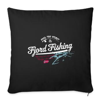 Fjord Fishing - Norway - Norge - Norwegen - Sofa pillow with filling 45cm x 45cm - black - Front