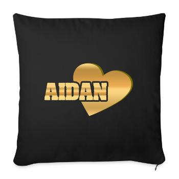 Aidan dans le rôle de Love - Coussin et housse de 45 x 45 cm - noir - Devant