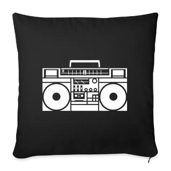 Retro Boombox Graphic Black & White - Sofa pillow with filling 45cm x 45cm - black - Front