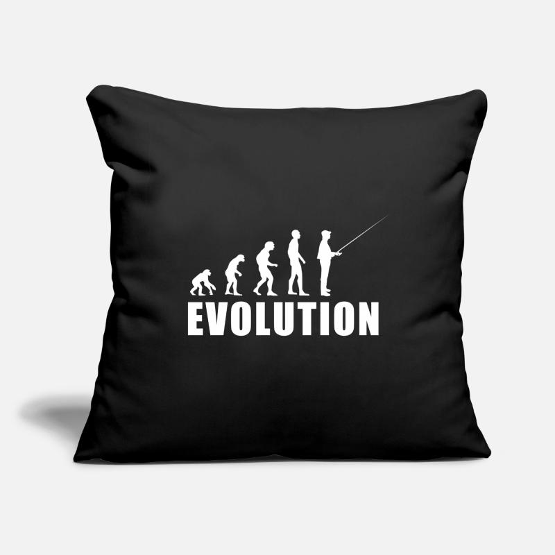 EVOLUTION Fischer Angler Geschenk Sofakissen mit Füllung 45 x 45 cm