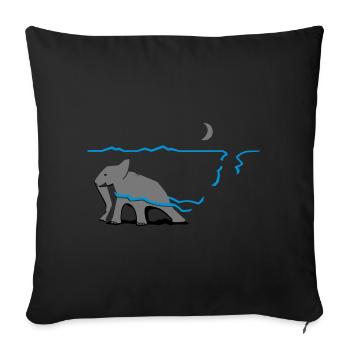 There is still something behind the horizon. - Sofa pillow with filling 45cm x 45cm - black - Front