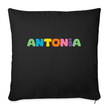Name - Antonia - Sofa pillow with filling 45cm x 45cm - black - Front