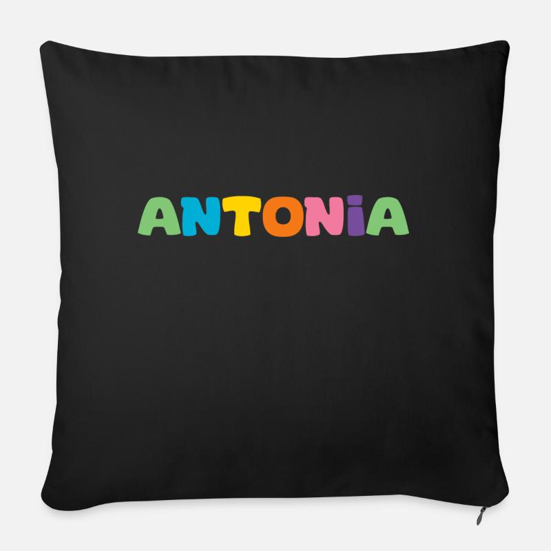 Nom - Antonia - Coussin et housse de 45 x 45 cm - noir