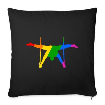 Ringsport in Vielfalt - Sofakissen mit Füllung 45 x 45 cm - Schwarz - Vorne