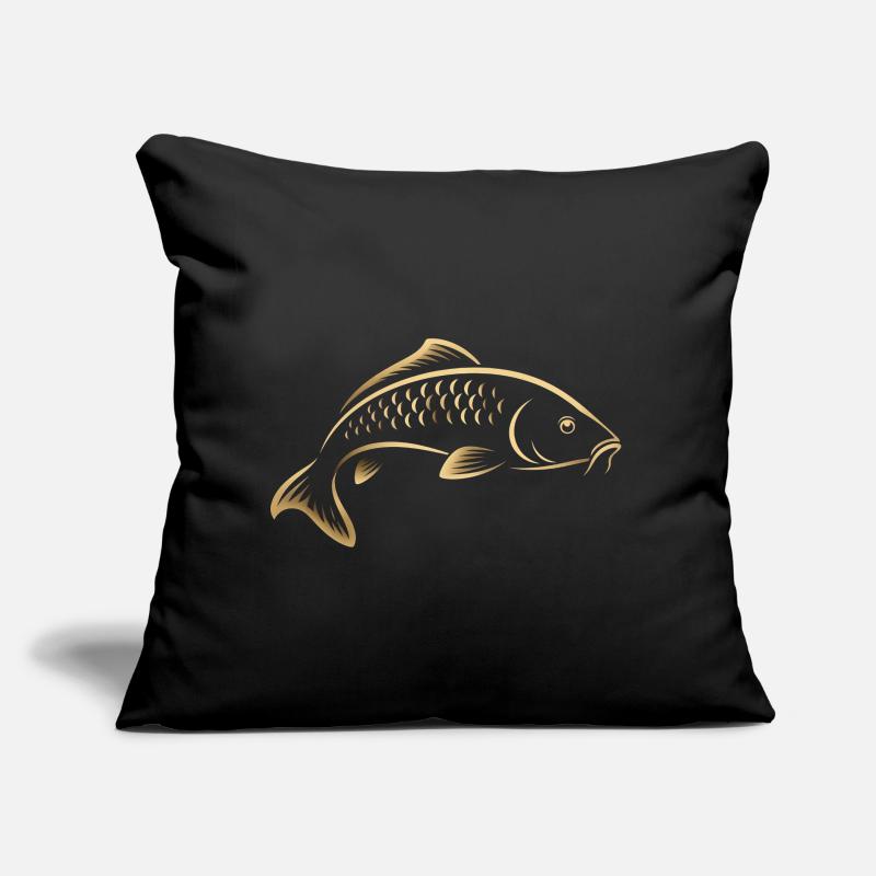 Graphisme minimaliste de pêche Carp Fish Coussin et housse de 45 x 45 cm