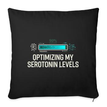 Serotonin Optimizing - Sofa pillow with filling 45cm x 45cm - black - Front