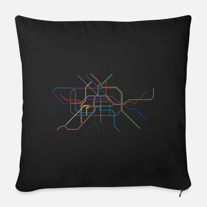Abstrakte Minutinsektion Linienkunst - Sofakissen mit Füllung 45 x 45 cm - Schwarz
