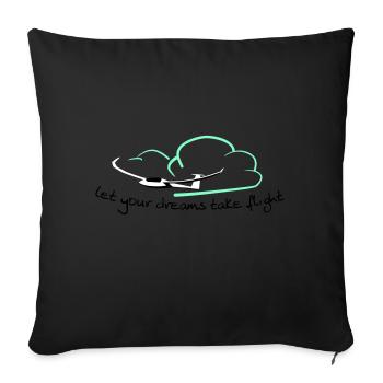 Glider Gliding Gliding Gliding Glider - Sofa pillow with filling 45cm x 45cm - black - Front