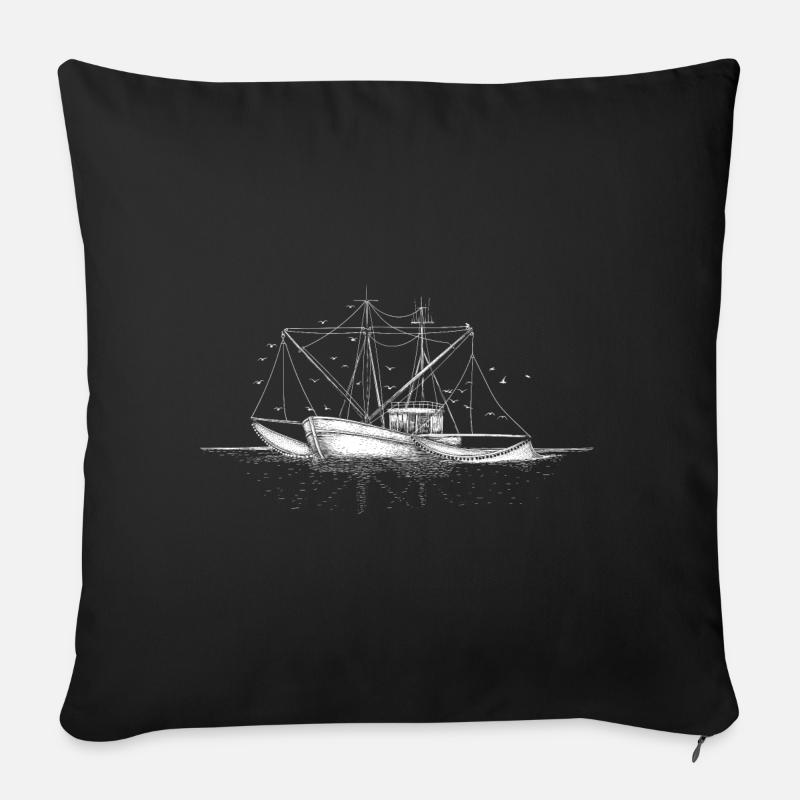 Fischkutter Nordsee Ostsee Fischer Geschenkidee - Sofakissen mit Füllung 45 x 45 cm - Schwarz