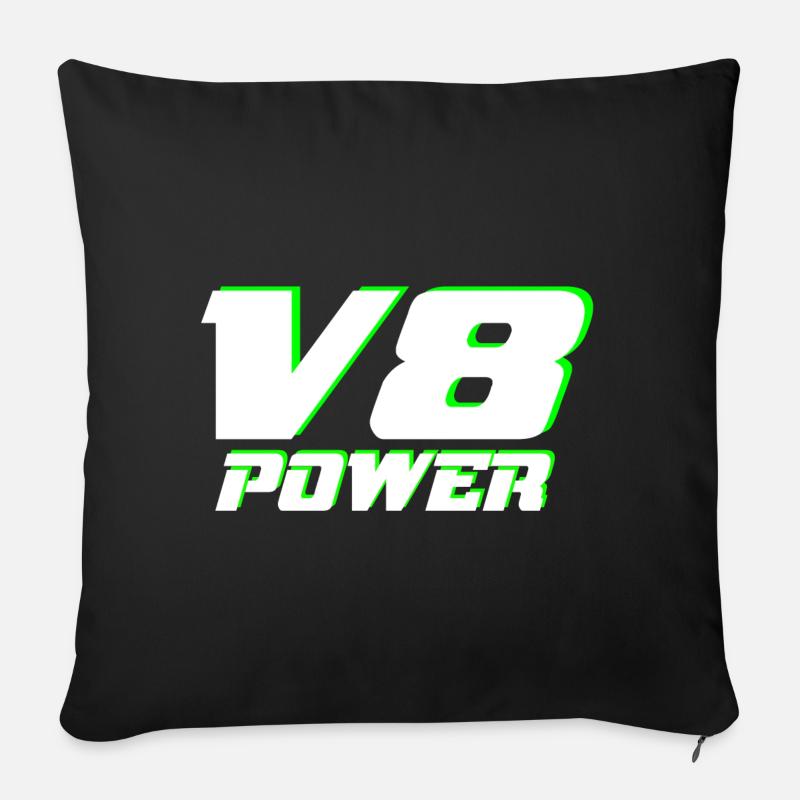 V8 · - Cuscino da divano 45 x 45 cm con riempimento - nero