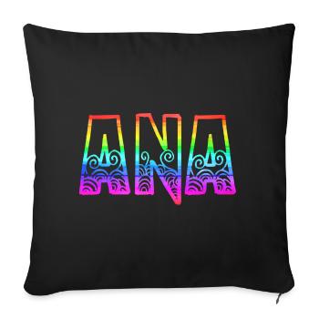 ana rs regenbogen - Sofakissen mit Füllung 45 x 45 cm - Schwarz - Vorne