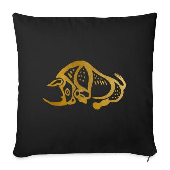 Glyphe Rhino - Coussin et housse de 45 x 45 cm - noir - Devant