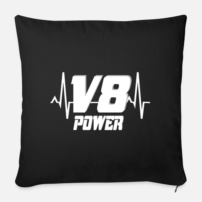 V8 - Sofakissen mit Füllung 45 x 45 cm - Schwarz