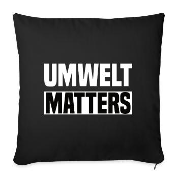 Umwelt Matters Klimawandel - Sofakissen mit Füllung 45 x 45 cm - Schwarz - Vorne