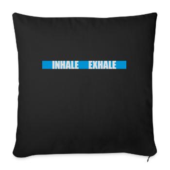 Inspirez expirez Yoga citation - Coussin et housse de 45 x 45 cm - noir - Devant
