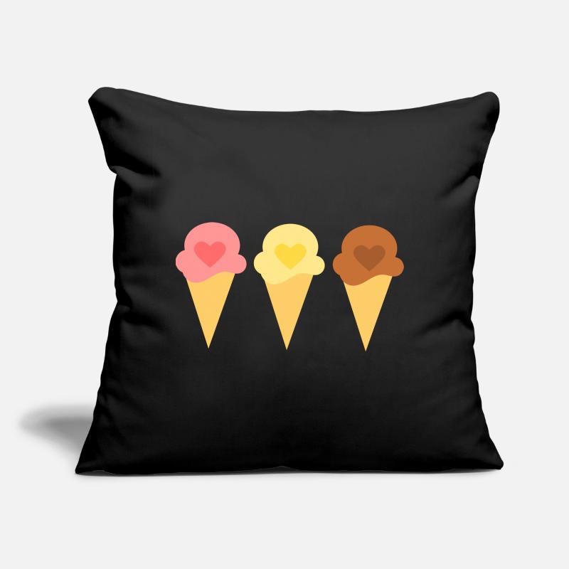 Eis Herz Eiscreme Erdbeereis Eisdiele Geschenk Sofakissen mit Füllung 45 x 45 cm