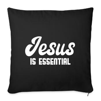 Jesus Is Essential - Sofakissen mit Füllung 45 x 45 cm - Schwarz - Vorne