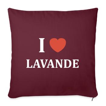 I love Lavande - Coussin et housse de 45 x 45 cm - bordeaux - Devant