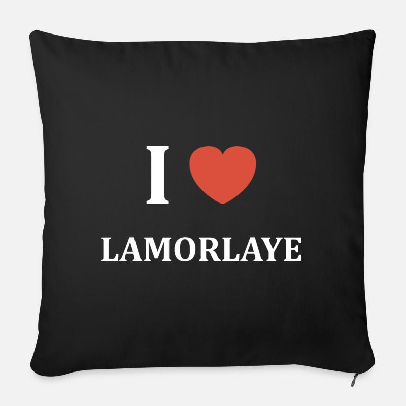 i love Lamorlaye - Coussin et housse de 45 x 45 cm - noir