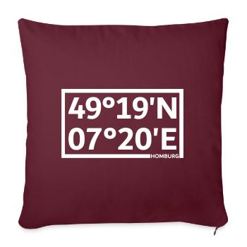 Homburg Koordinaten - Sofakissen mit Füllung 45 x 45 cm - Burgunderrot - Vorne