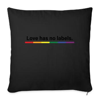 Love has no labels - Sofa pillow with filling 45cm x 45cm - black - Front