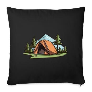 Tente de camping Camper - Coussin et housse de 45 x 45 cm - noir - Devant